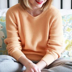 NWT 525 America Orange Cotton Sweater Medium M